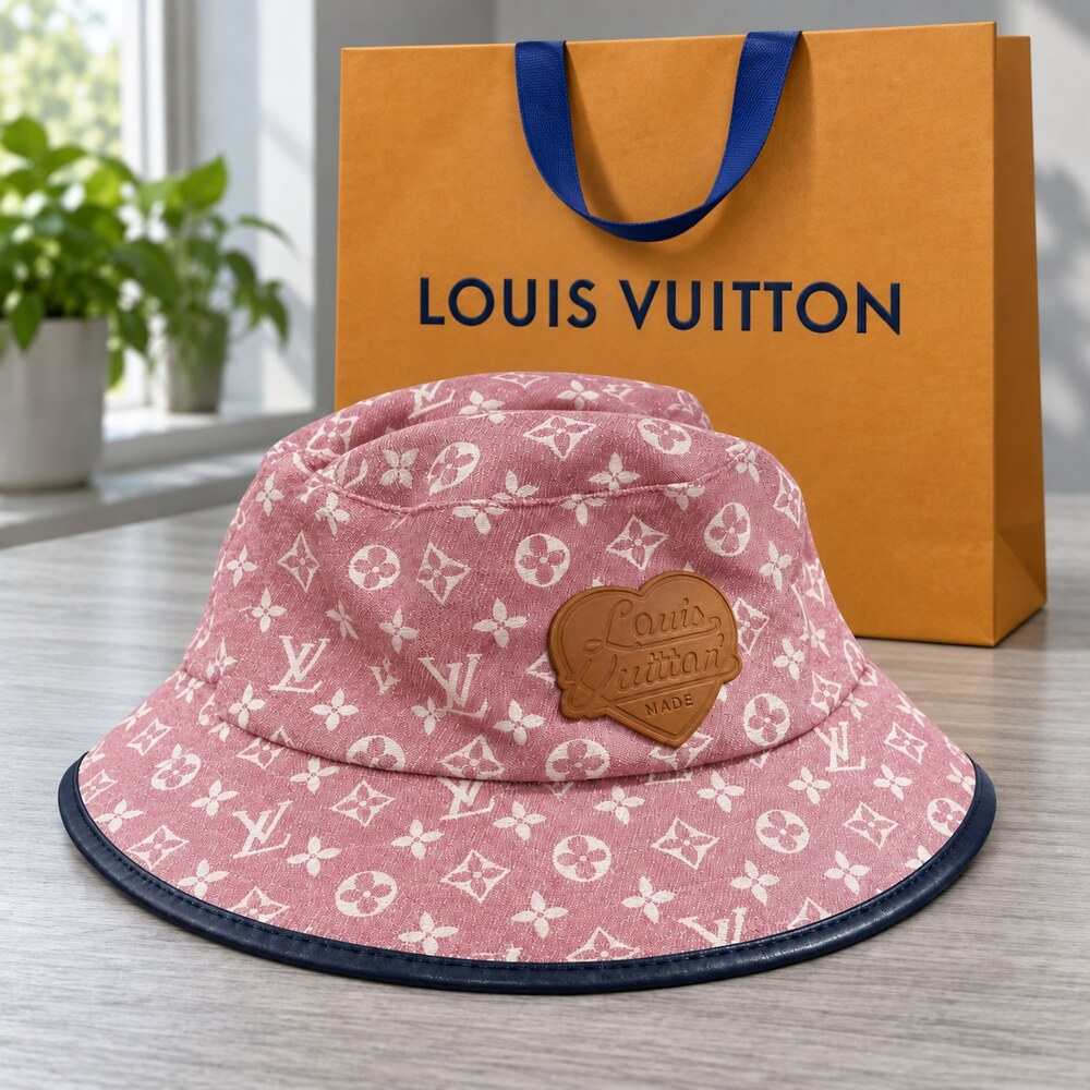 Louis Vuitton Pink Heart Bucket Hat